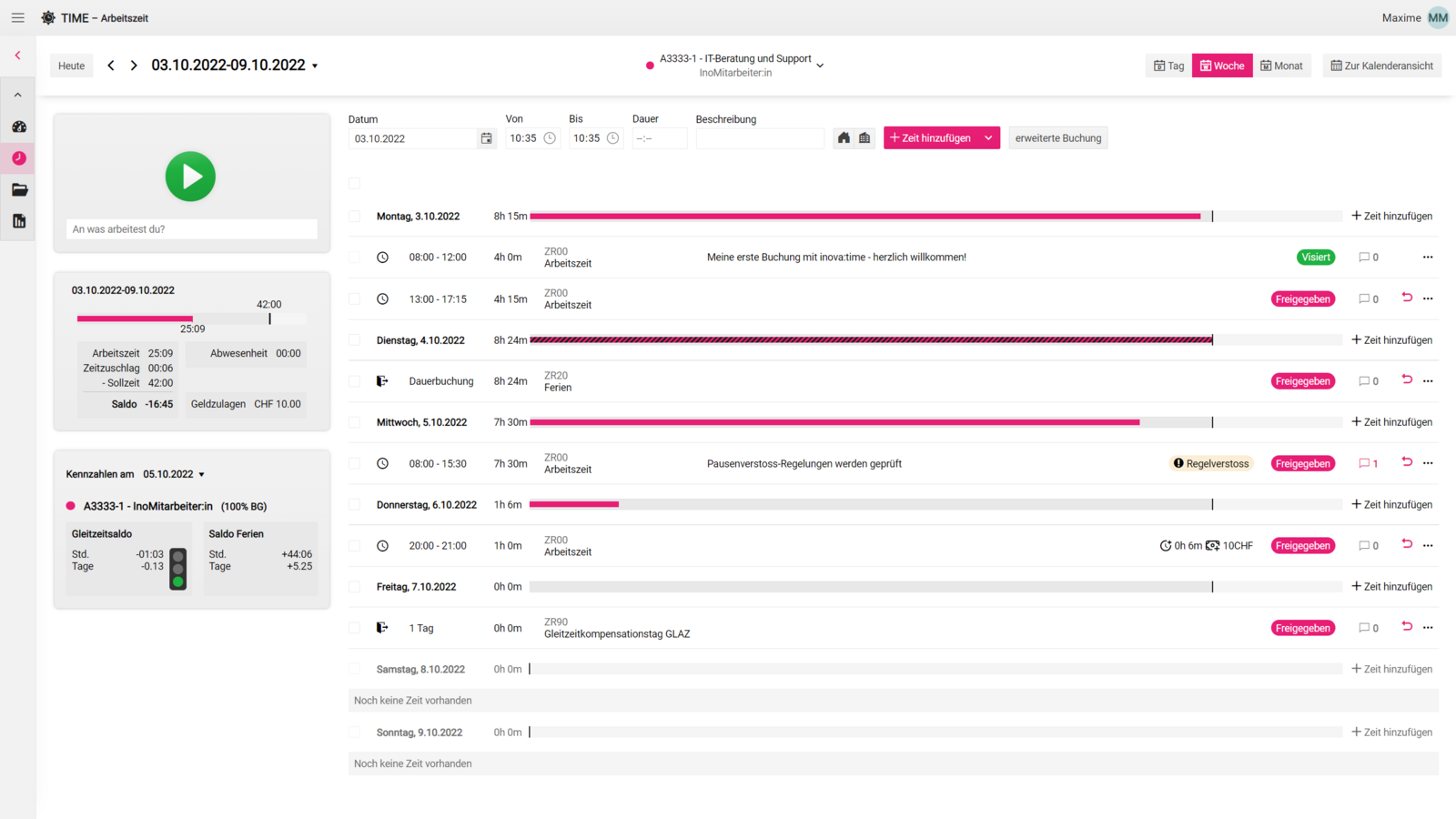 Protime Software Protime: Zeit-, Leistungs- Und Spesenerfassung – VEGECC